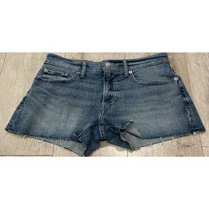 NWT Lucky Brand Cutoffs Boy Shorts Mid Rise Distressed Medium Wash Size 4/27